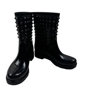 DAV Black Rubber Stud Detail Rain Winter Waterproof Boots Women's Size 9